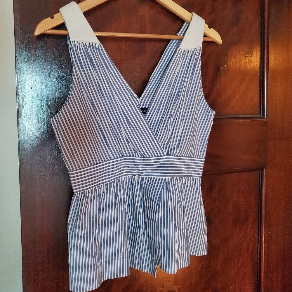 Women's Striped Top - Blue and White, Preppy, Banana Republic